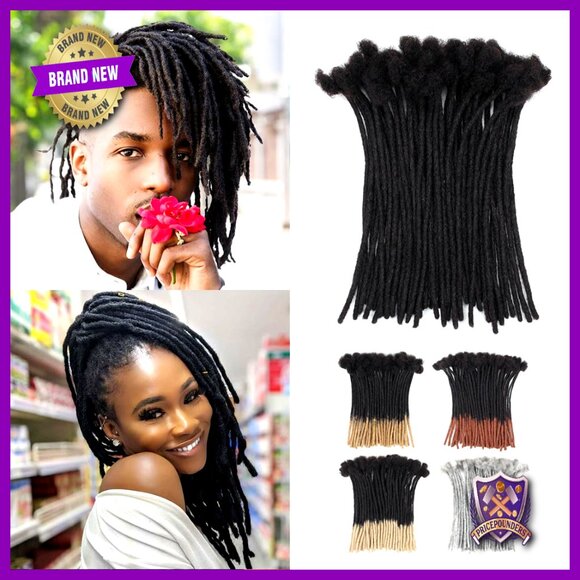 50 Strands 10 Inch Human Hair Loc Extensions, 0.4cm Width Soft Dreads